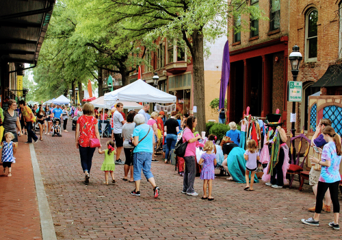people in the town square